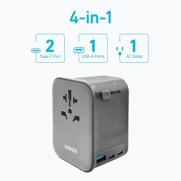 Anker Nano Travel Adapter 4-in-1 65W A9213K12 Black