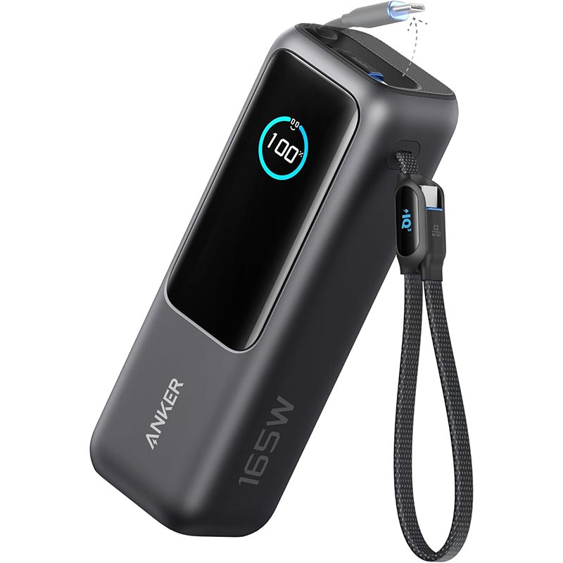 Anker Zolo 25,000mAh 165W Power Bank with Built-in Retractable Cables A1695H11 Black