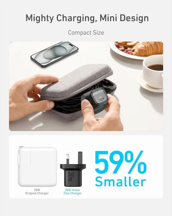 Anker Zolo 20W PD 3.0 GaN II USB-C Charger A2699K11 Black