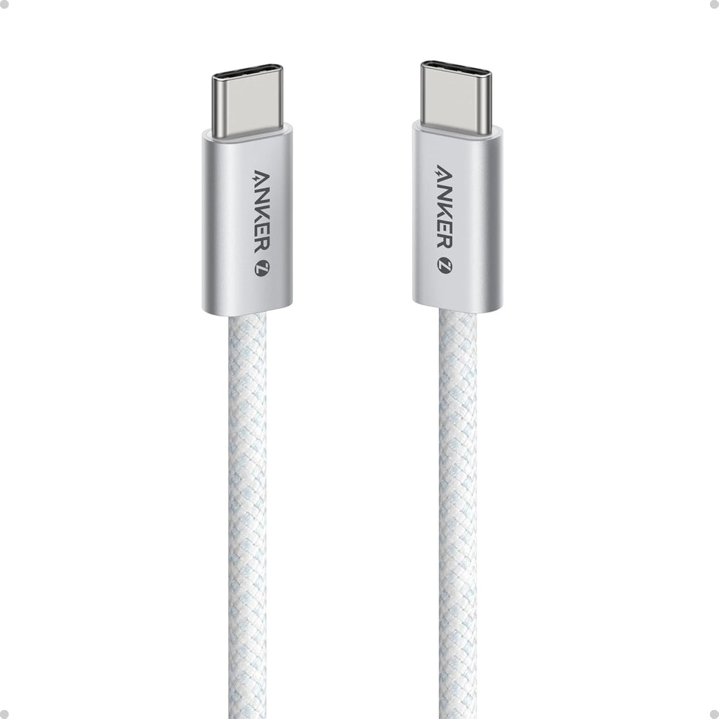 Anker Zolo USB-C to USB-C Cable 3.3ft 240W Braided Dirt Resistant A8060H21 White