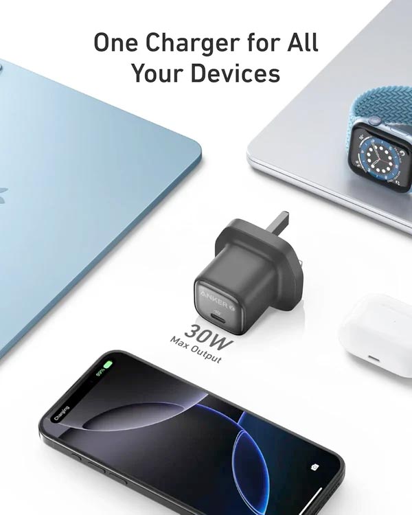 Anker Zolo 30W PD 3.0 USB-C GaN II Charger A2698K11 Black