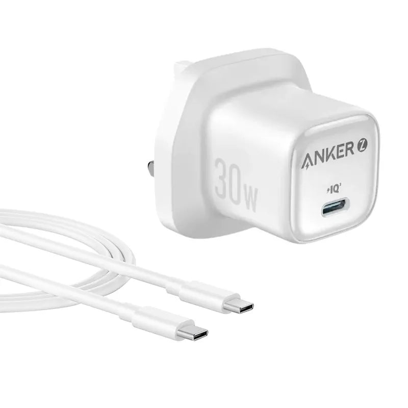 Anker Zolo 30W PD 3.0 GaN II USB-C Charger with 1m Cable A2698K21 White