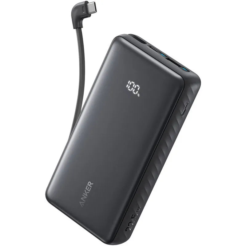 Anker Zolo 20,000mAh 22.5W Power Bank with Built-in USB-C Cable A110EH11 Black
