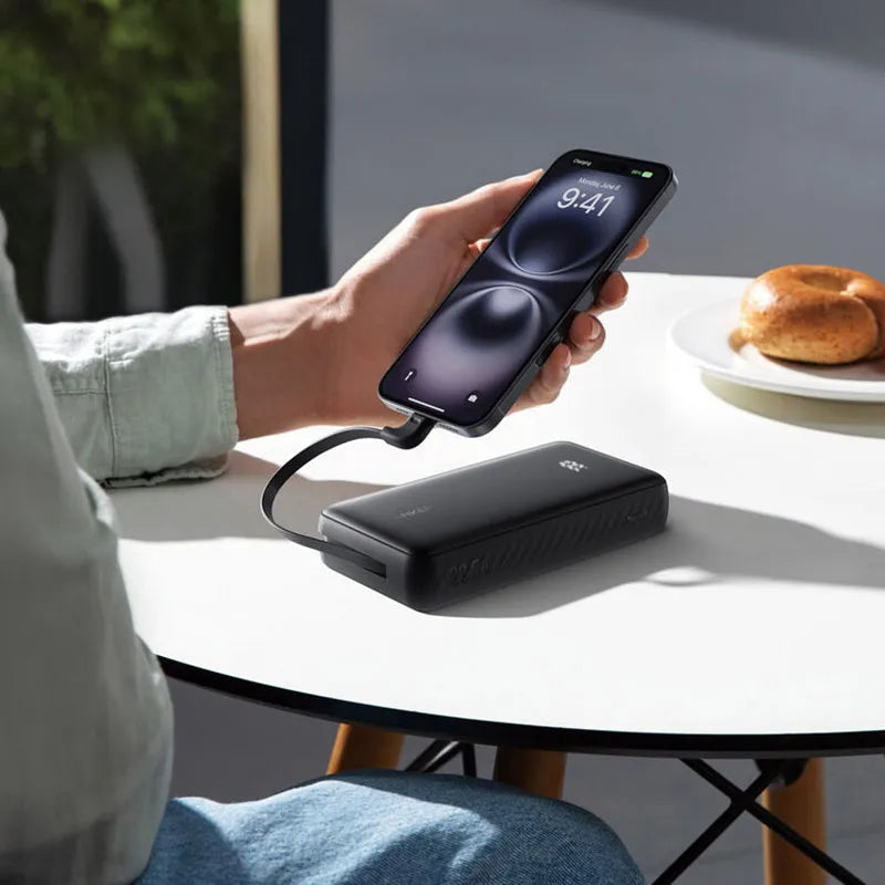 Anker Zolo 20,000mAh 22.5W Power Bank with Built-in USB-C Cable A110EH11 Black
