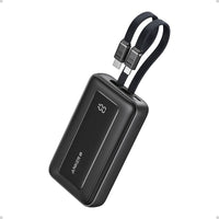 Anker Zolo 10,000mAh 30W Power Bank with Built-in USB-C and Lightning Cable A1680H11 Black