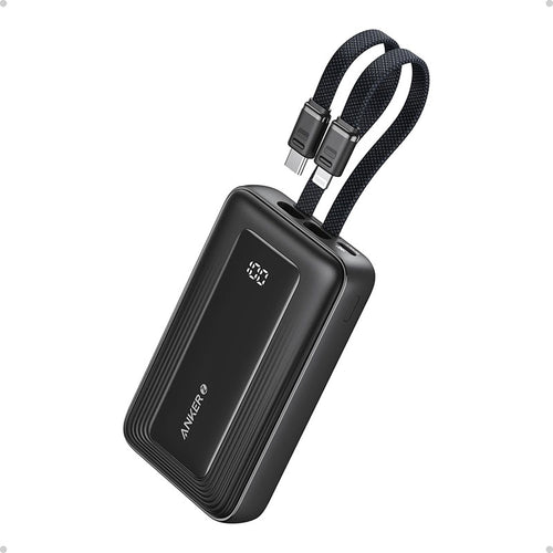Anker Zolo 10,000mAh 30W Power Bank with Built-in USB-C and Lightning Cable A1680H11 Black