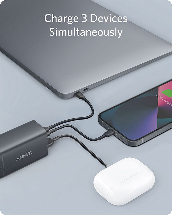 Anker PowerPort III 3-Port 65W Pod USB-C Charger A2667K14 Black
