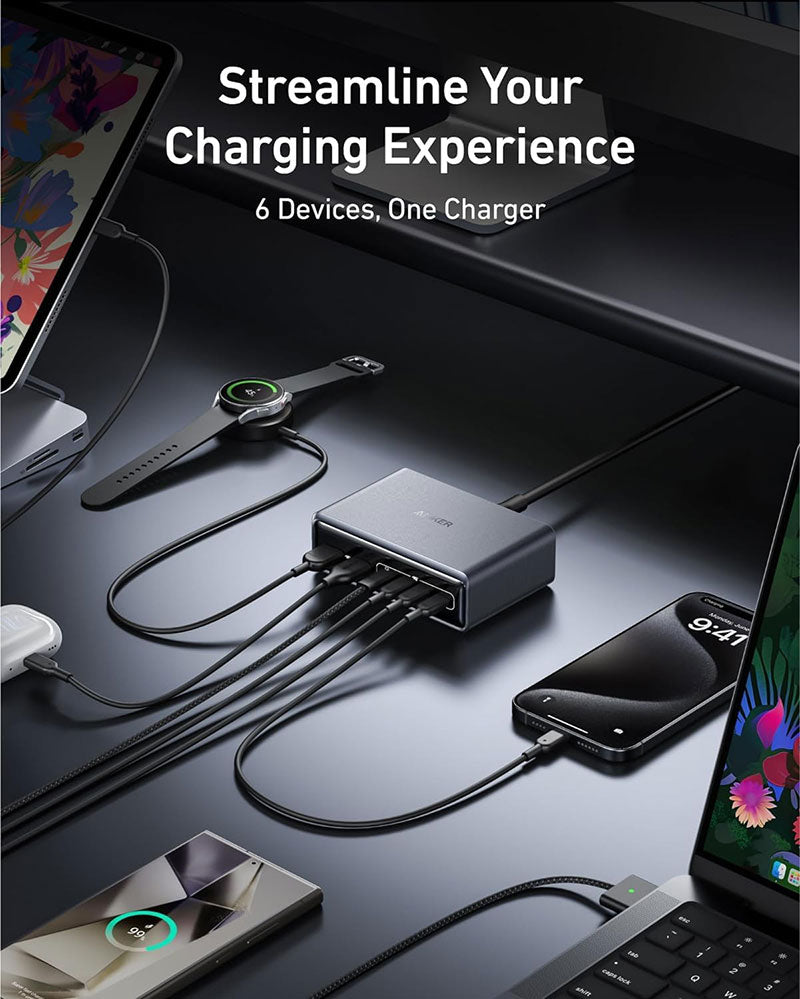 Anker Prime 200W 6-Port GaN Desktop Charger A2683241 Black