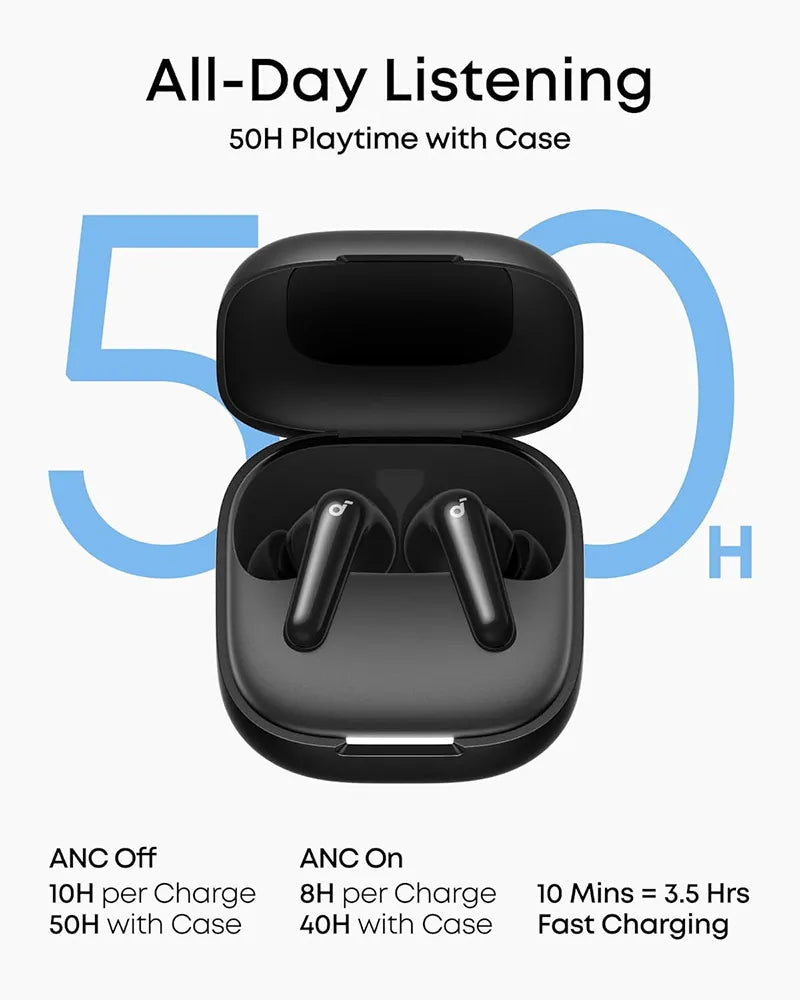 Soundcore by Anker R60i NC True Wireless Noise-Cancelling Earbuds D1202H11 Black