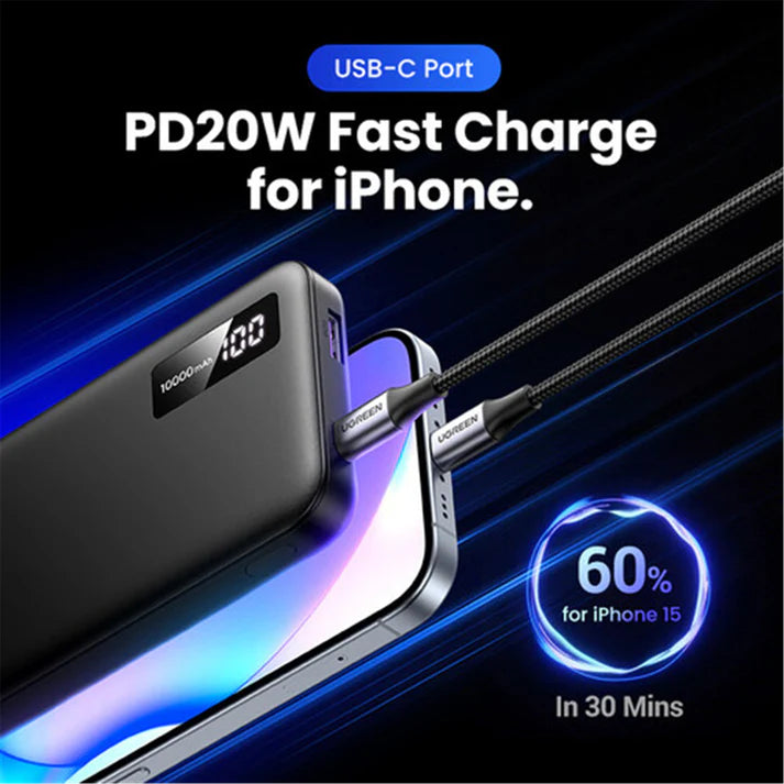 UGREEN PB311 25742 10000mAh 20W Two-Way Fast Charging Power Bank Black