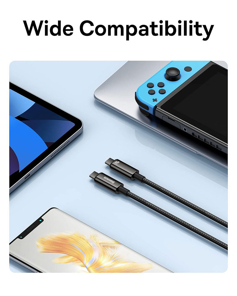Baseus Tungsten Gold 240W USB-C to USB-C Cable 10ft Black CAWJ040201