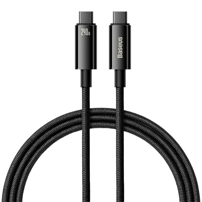 Baseus Tungsten Gold 240W USB-C to USB-C Cable 10ft Black CAWJ040201