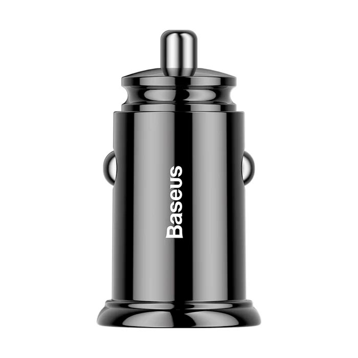 Baseus Square Metal PPS 30W USB A+C 2-in-1 Car Charger Black CCALL-YS01