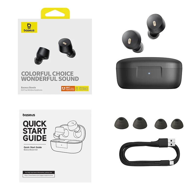Baseus Bowie E18 True Wireless Earphones Black