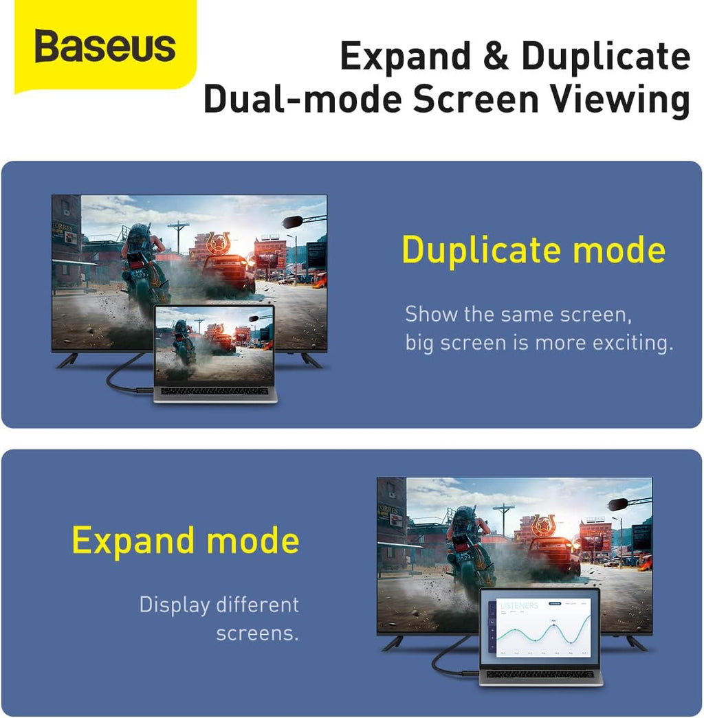 Baseus HDMI to HDMI Adapter Cable 4K 60Hz 6.6 ft Black CAKGQ-B01