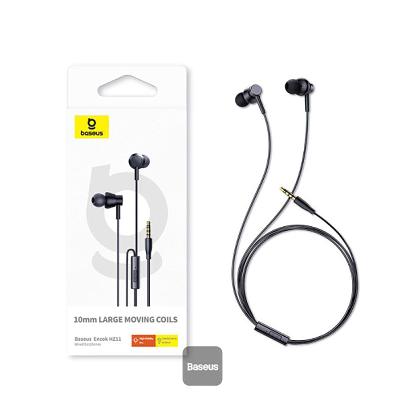 Baseus Encok HZ11 3.5mm Universal Wired Earphones with Mic Black