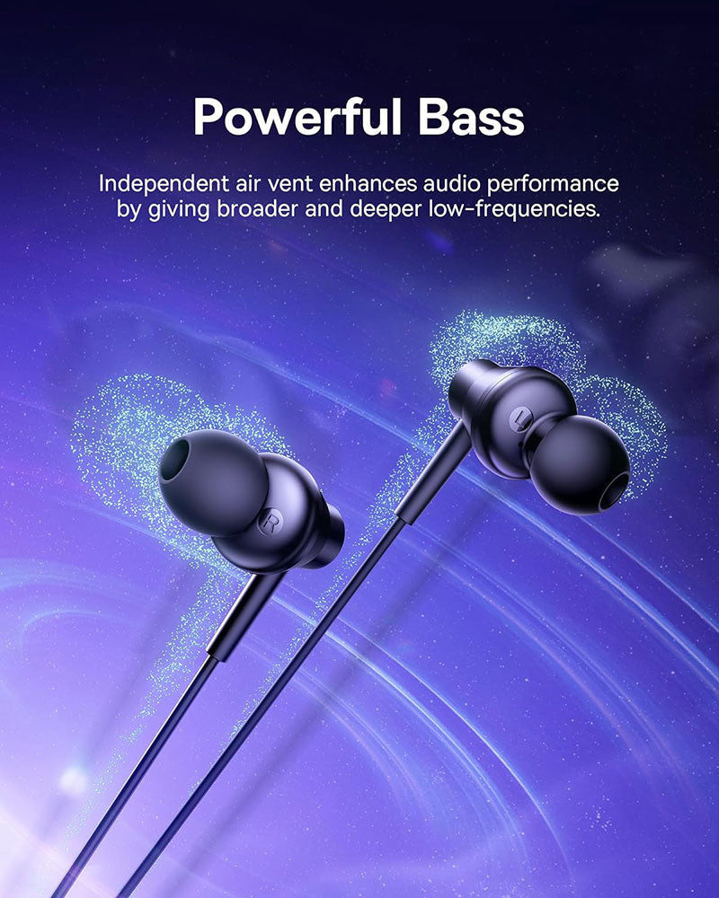 Baseus Encok HZ11 3.5mm Universal Wired Earphones with Mic Black