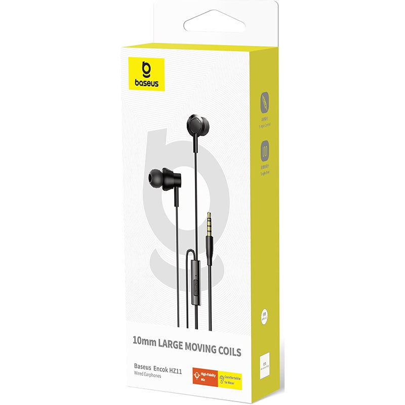 Baseus Encok HZ11 3.5mm Universal Wired Earphones with Mic Black