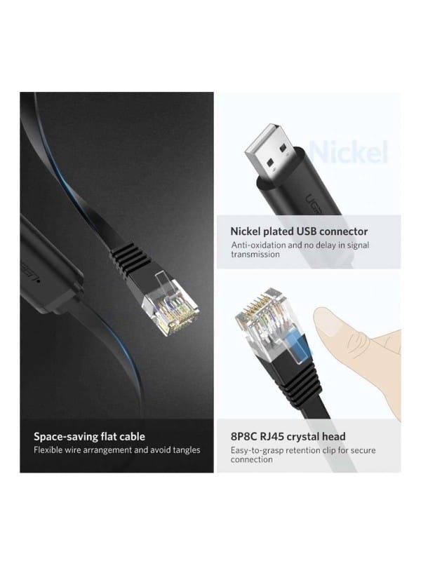 UGREEN CM204-50773 USB to RJ45 Console Cable 4.9 ft