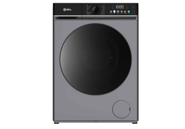SCL SCL-WD12814JDDS 26.5 lb / 17.6 lb Front Load Washer Dryer Dark Silver