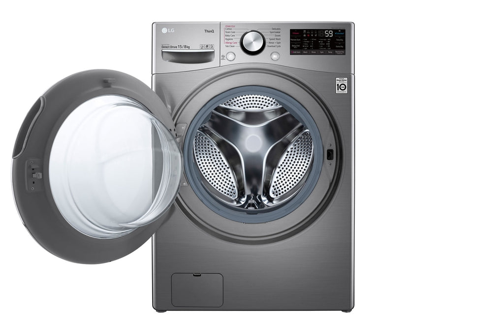 LG F0L9DGP2S 33.1 lb / 17.6 lb Front Load Washer Dryer Silver