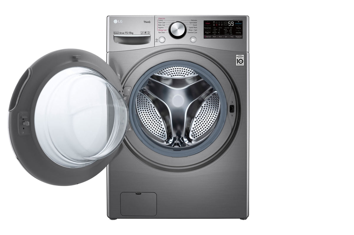 LG F0L9DGP2S 33.1 lb / 17.6 lb Front Load Washer Dryer Silver