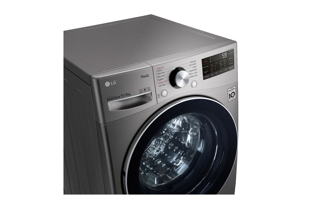 LG F0L9DGP2S 33.1 lb / 17.6 lb Front Load Washer Dryer Silver