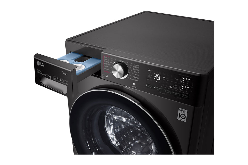 LG F4V9BDP2EE 26.5 lb / 17.6 lb Front Load Washer Dryer Black
