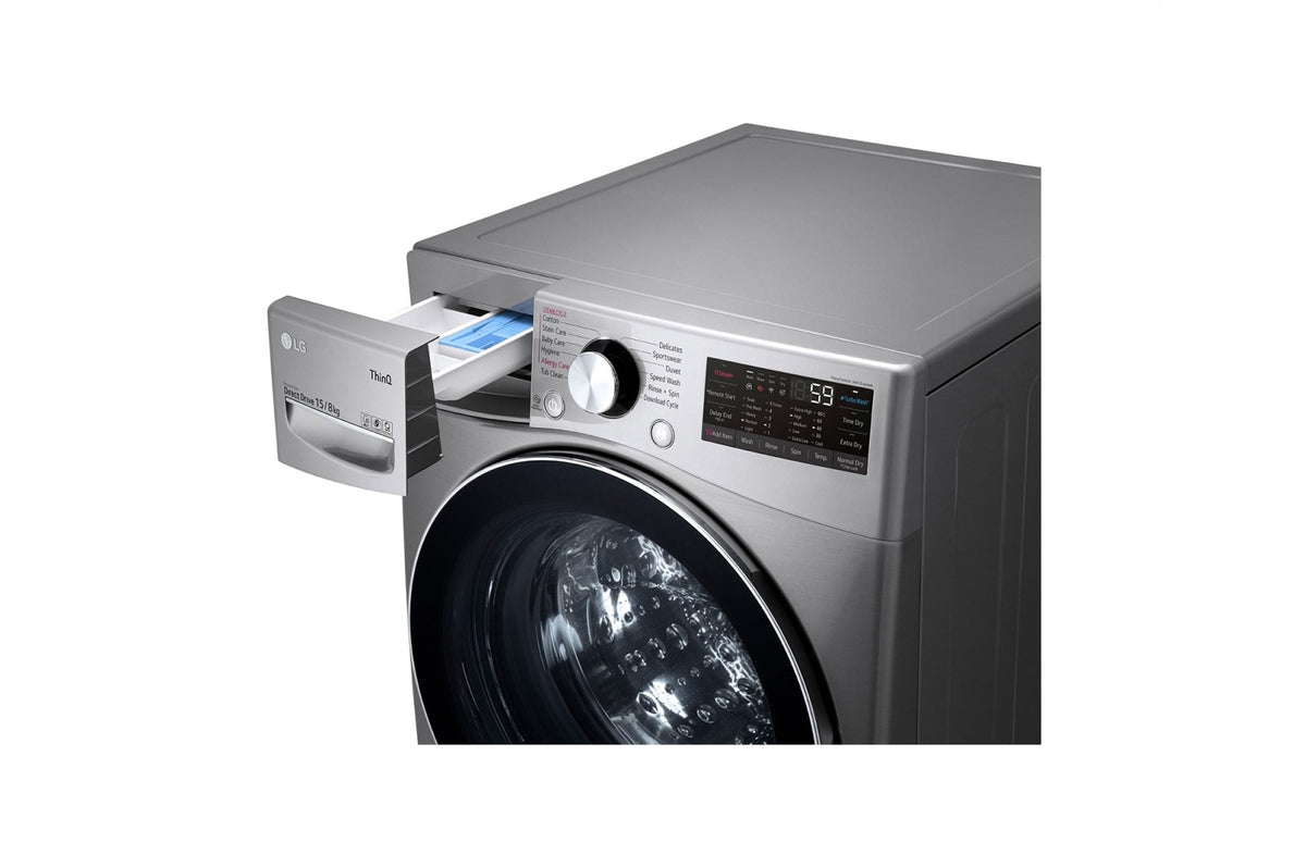LG F0L9DGP2S 33.1 lb / 17.6 lb Front Load Washer Dryer Silver