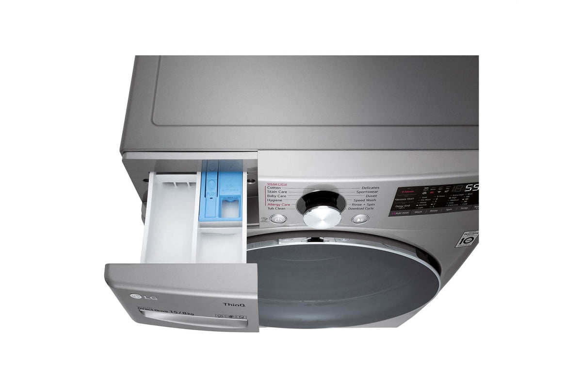 LG F0L9DGP2S 33.1 lb / 17.6 lb Front Load Washer Dryer Silver