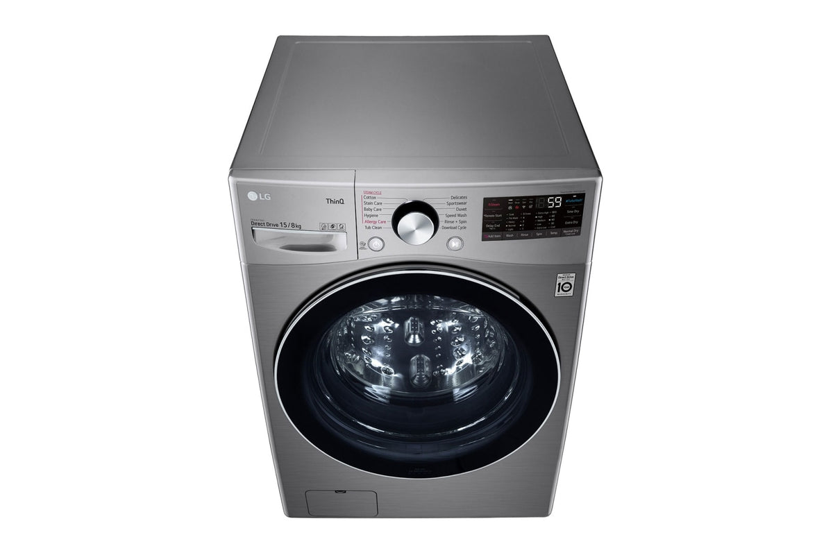 LG F0L9DGP2S 33.1 lb / 17.6 lb Front Load Washer Dryer Silver
