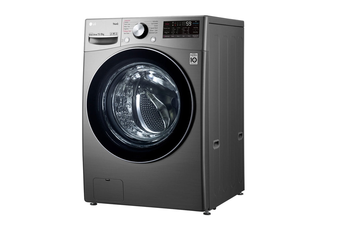 LG F0L9DGP2S 33.1 lb / 17.6 lb Front Load Washer Dryer Silver