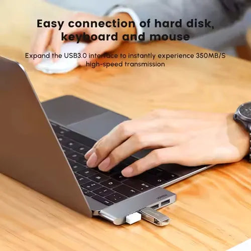 UGREEN CM263 60563 4-in-1 USB-C to 4-Port USB 3.0 Hub Gray