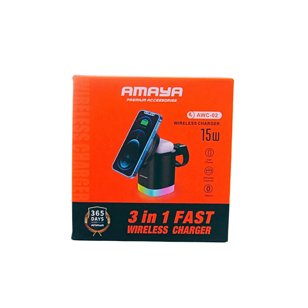 AWC-02 3-in-1 Fast Wireless Charger
