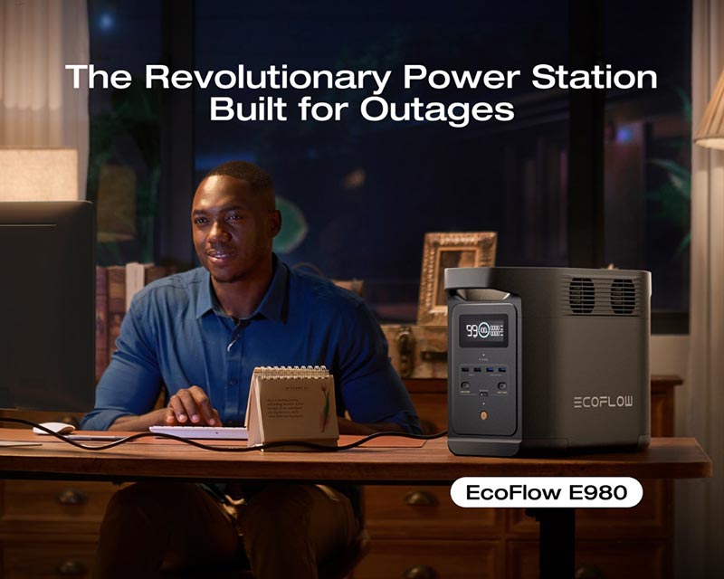 EcoFlow DELTA 2 E980 980Wh 500W Portable Power Station Black