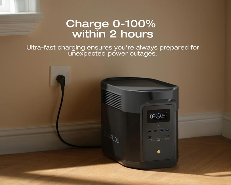 EcoFlow DELTA 2 E980 980Wh 500W Portable Power Station Black
