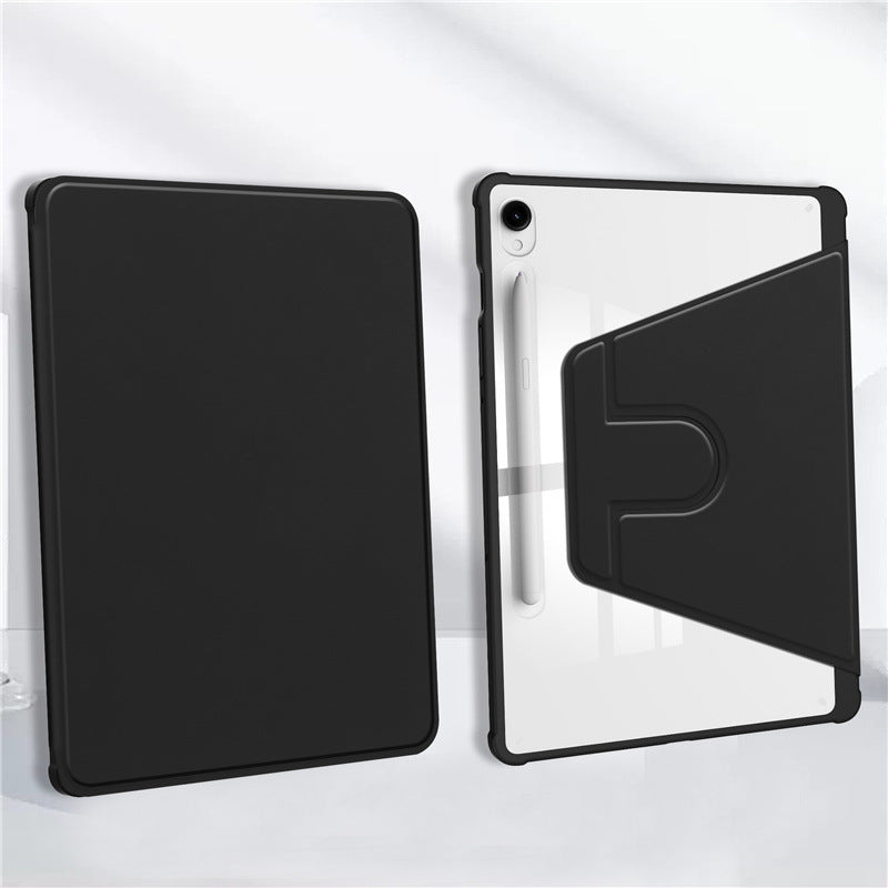 Acrylic 360 Rotation Case for Samsung Tab S9 Plus 12.4 Inch Transparent Clear Pencil Holder Cover
