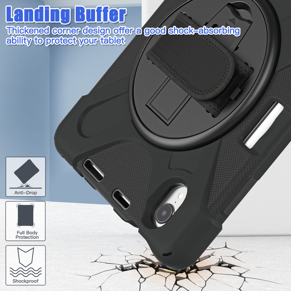 iPad Mini 6 7 8.3 Inch Heavy Duty Shockproof Stand Case Cover with Strap & Pen Slot