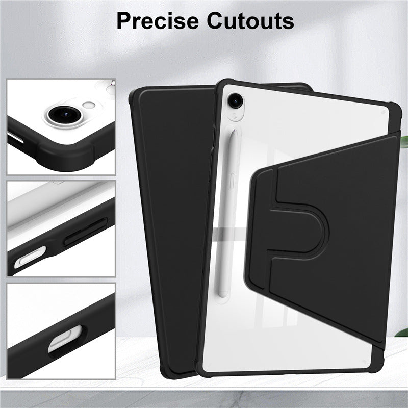 Acrylic 360 Rotation Case for Samsung Tab S6 Lite 10.4 Inch Transparent Clear Pencil Holder Cover