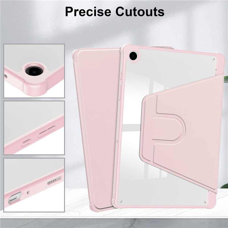 Acrylic 360 Rotation Case for Samsung Tab A9 Plus 11 Inch Transparent Clear Pencil Holder Cover