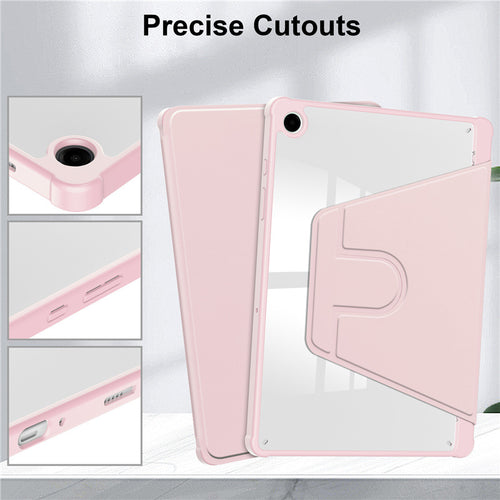 Acrylic 360 Rotation Case for Samsung Tab A9 Plus 11 Inch Transparent Clear Pencil Holder Cover