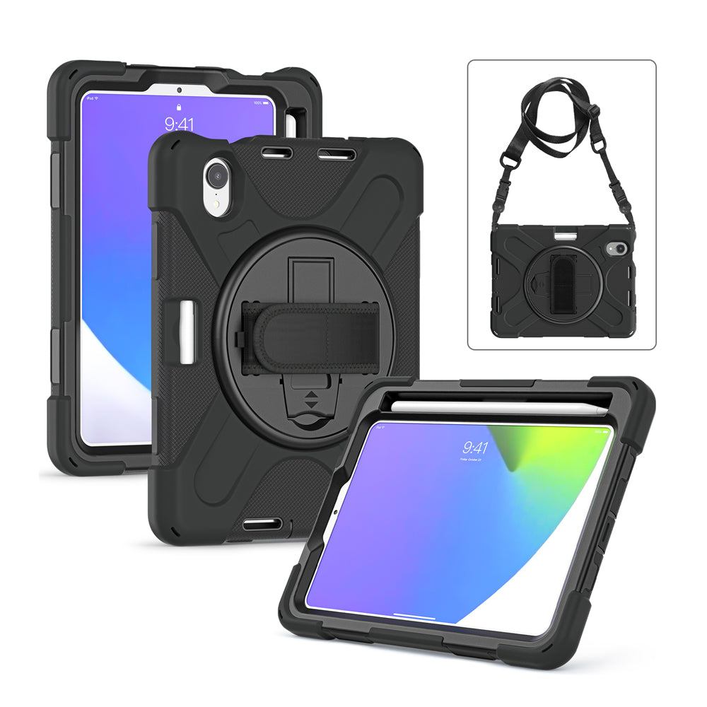 iPad Mini 6 7 8.3 Inch Heavy Duty Shockproof Stand Case Cover with Strap & Pen Slot