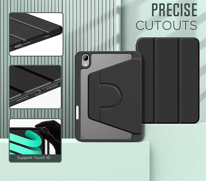 Acrylic 360 Rotation Case for iPad Air 4th Gen 10.9 Inch Transparent Clear Pencil Holder Cover