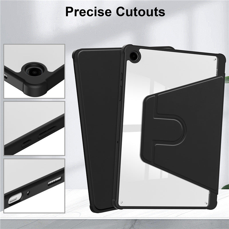 Acrylic 360 Rotation Case for Samsung Tab A9 Plus 11 Inch Transparent Clear Pencil Holder Cover