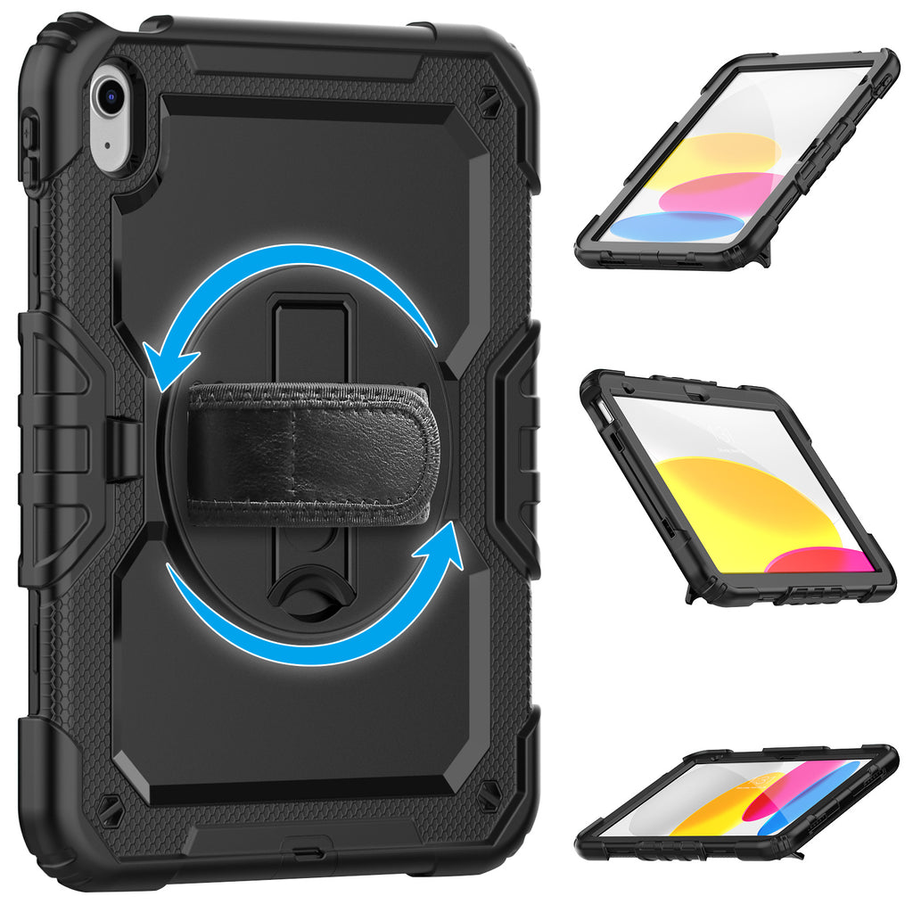 Heavy Duty Armor Stand Case for iPad A16 11th Gen 2025/10th Gen 2022 with Strap