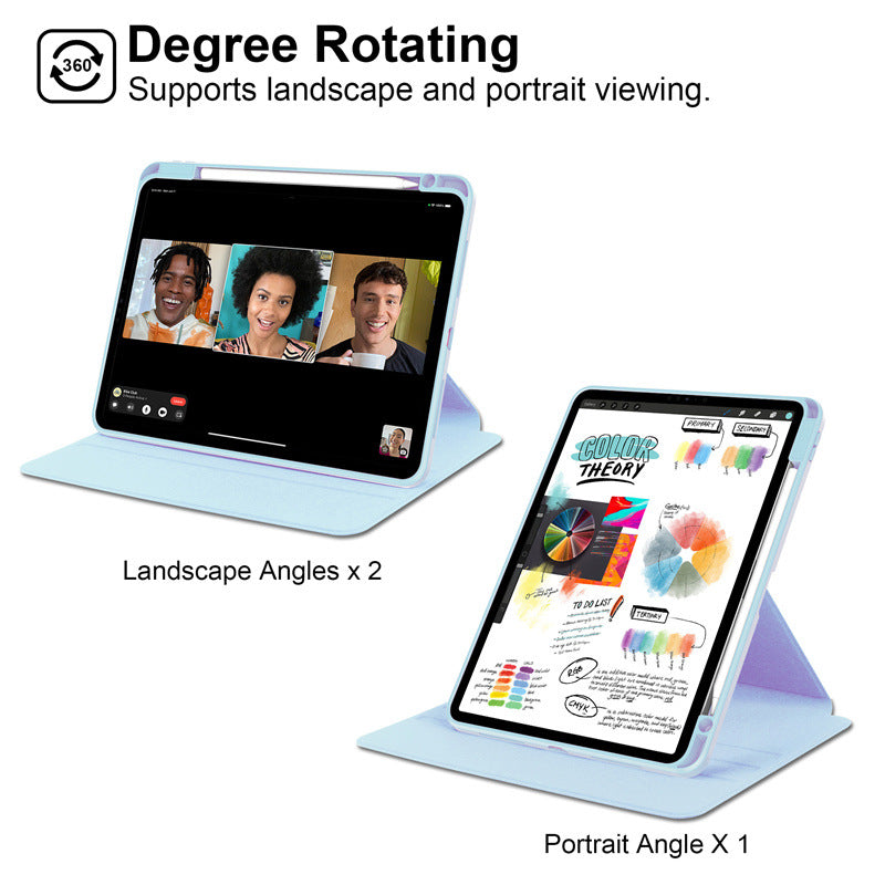 Acrylic 360 Rotation Case for iPad Pro 12.9 2021 Transparent Clear Pencil Holder Cover