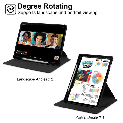Acrylic 360 Rotation Case for Samsung Tab S6 Lite 10.4 Inch Transparent Clear Pencil Holder Cover