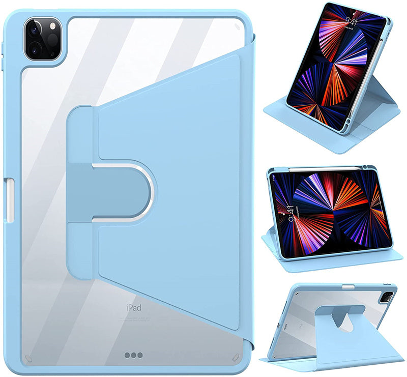 Acrylic 360 Rotation Case for iPad Air 5th Gen 10.9 2022 Transparent Clear Pencil Holder Cover