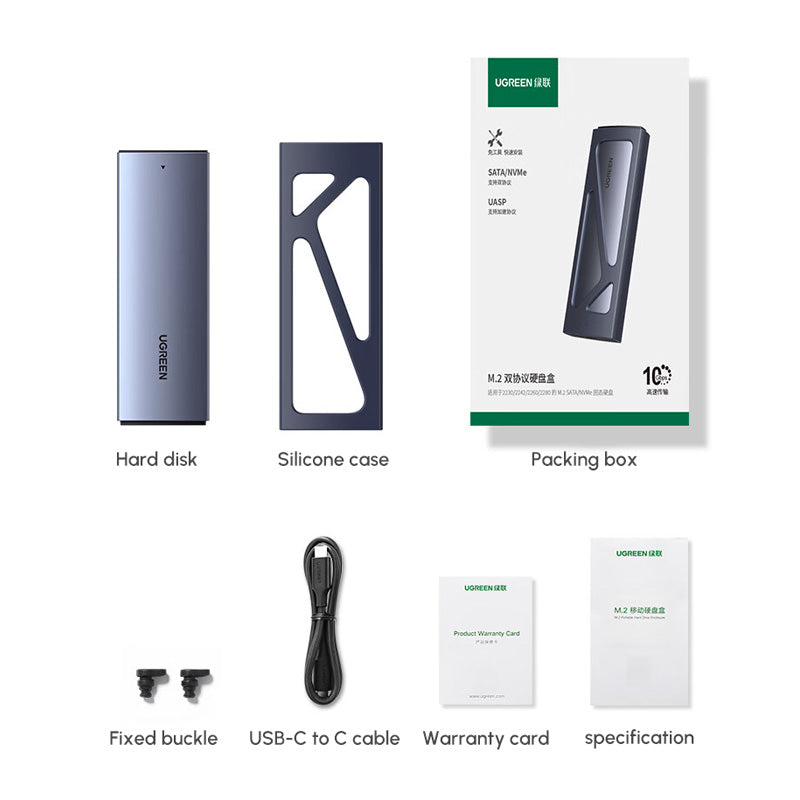 UGREEN CM578 10Gbps M.2 NVMe Enclosure Aluminum Grey