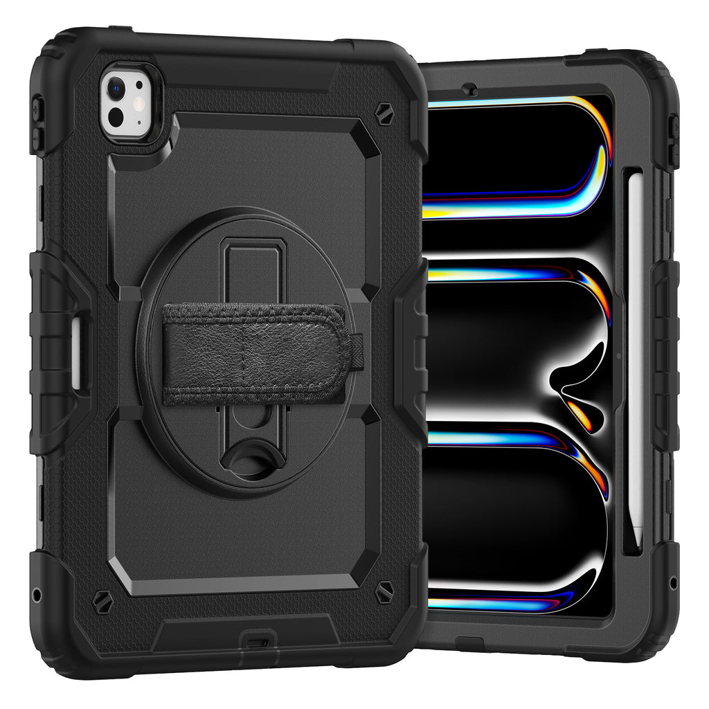 Heavy Duty Armor Stand Case for iPad Pro 13 Inch M4 2024/M5 2025 with Strap & Pen Slot